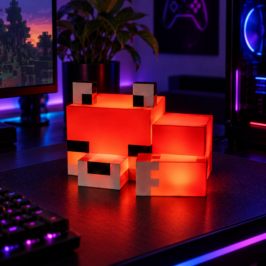 Lámpara Zorro en ambiente gamer