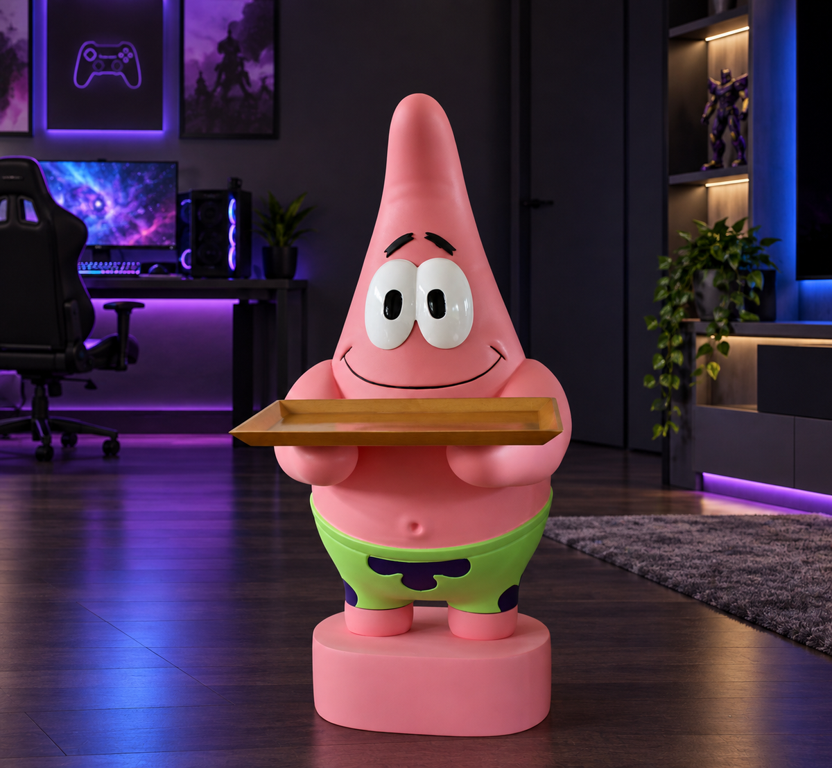 Mesa Patricio Estrella en setup gamer